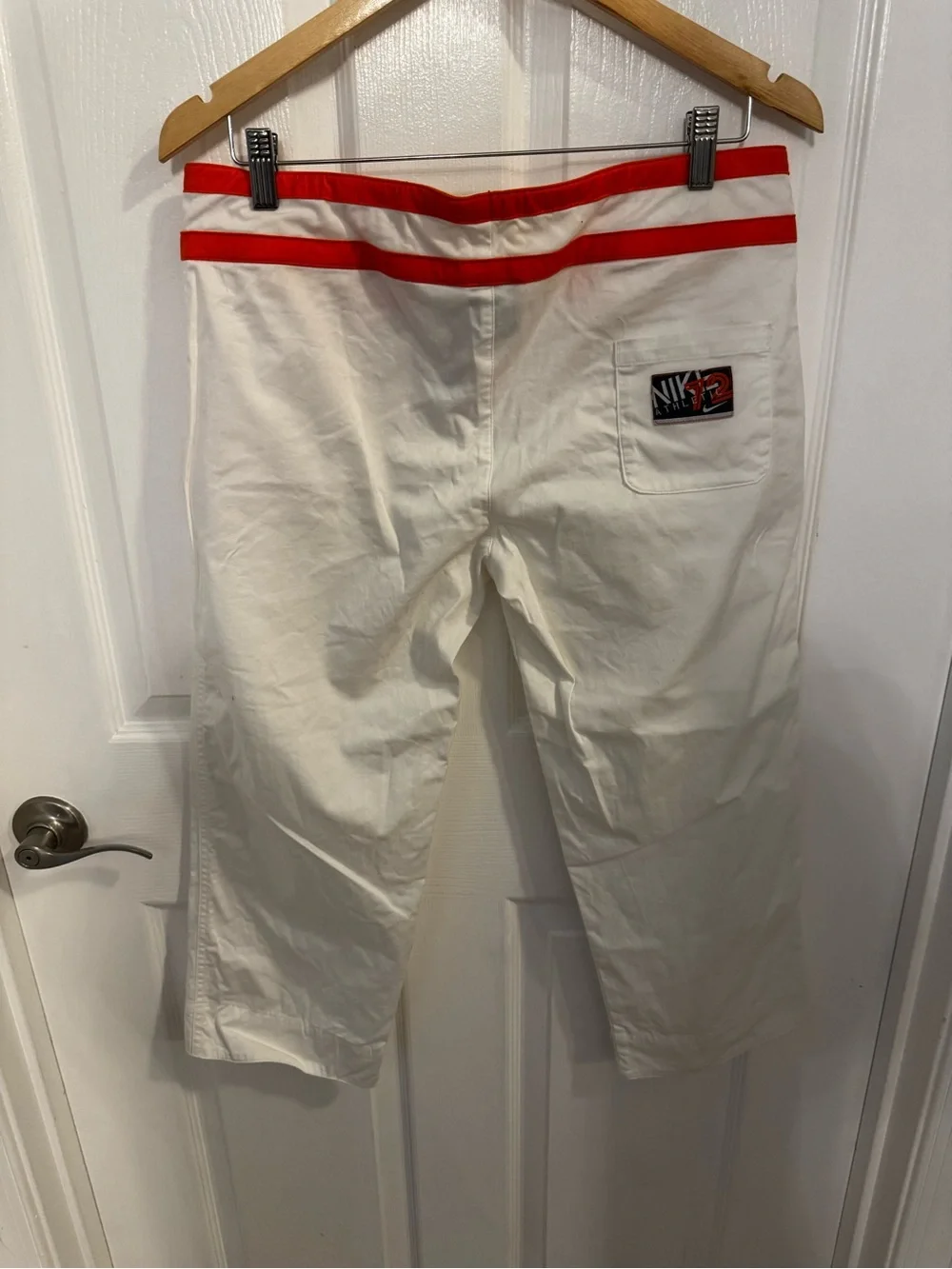 White Nike Capri Pants with Orange Trim